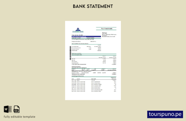 listo para imprimir plantilla de Excel de extracto bancario Atlasmont de Montene